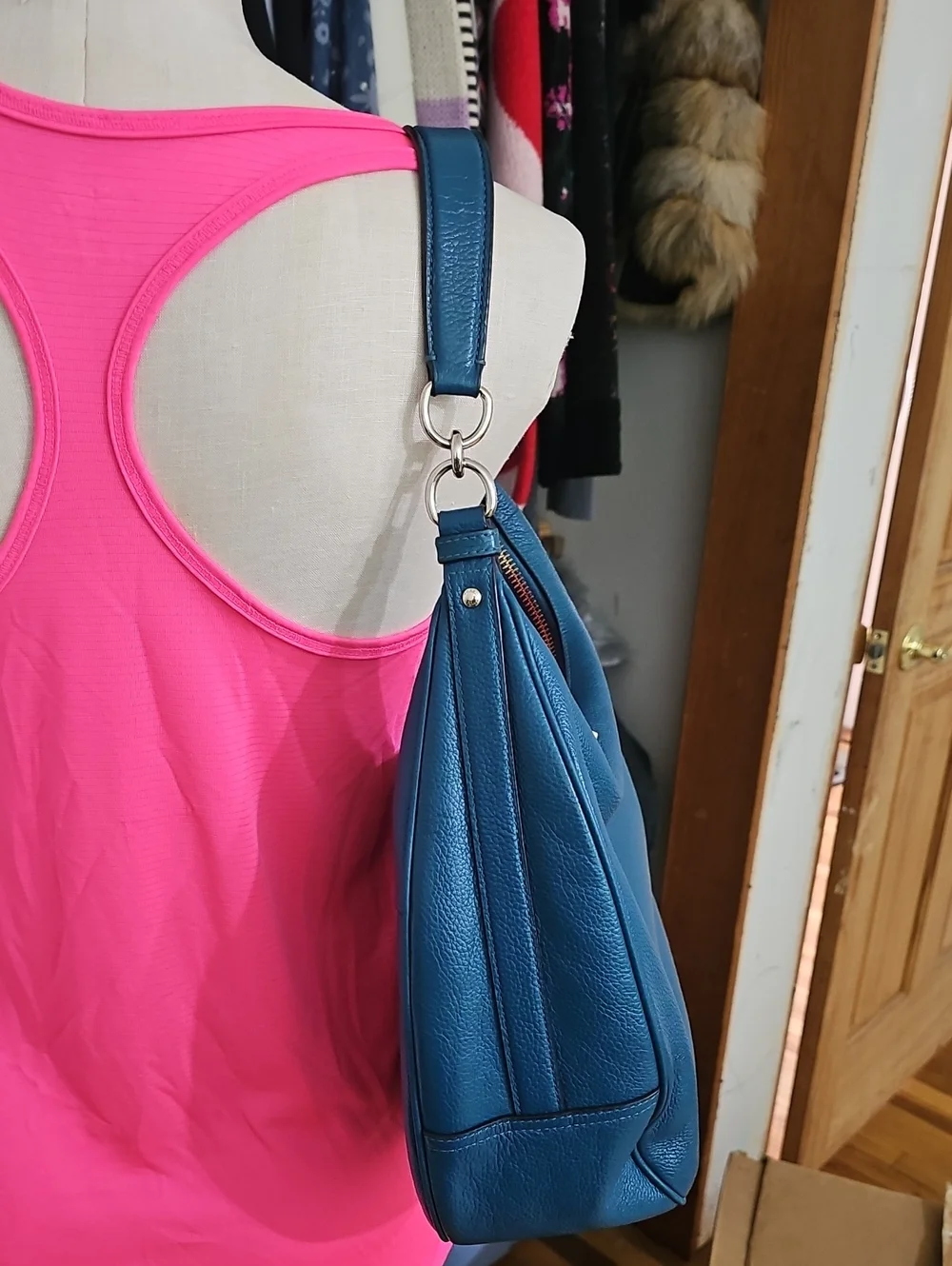 Coach Turquoise Leather Harley Bag